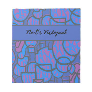 Customisable Blue Magenta Abstract Notepad