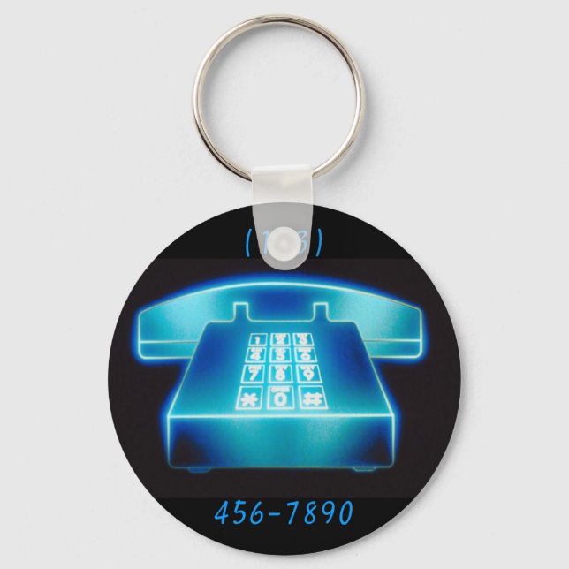 Customisable Blue Phone Key Ring (Front)