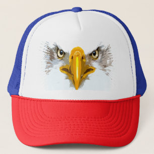 Customisable Blue Red White Eagle Head Pop Art Trucker Hat