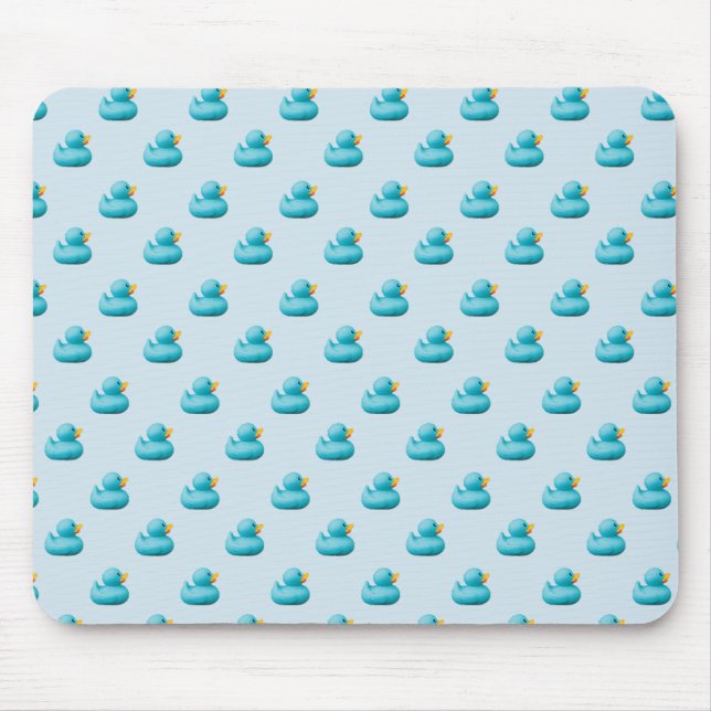 Customisable Blue Rubber Ducks by storeman Mouse Pad (Front)