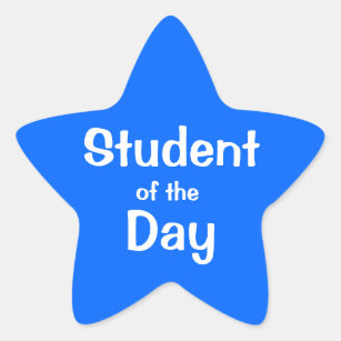 Customisable Blue Star Student Of The Day Star Sticker