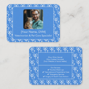 Customisable Blue Veterinarian Business Card 