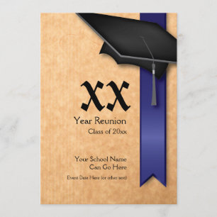 Customisable Blue Year Class Reunion Invitation