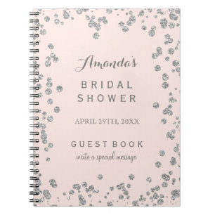 Customisable Blush Pink Bridal Shower Guest Book