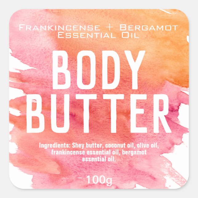 Customisable Body Butter Label (Front)