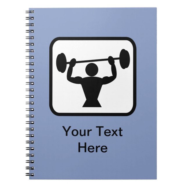 Customisable Bodybuilder / Weightlifter Logo Spiral Notebook (Front)