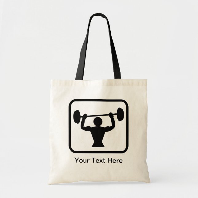 Customisable Bodybuilder / Weightlifter Logo Tote Bag (Front)