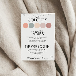 Customisable Boho Coastal Wedding Dress Code Enclosure Card