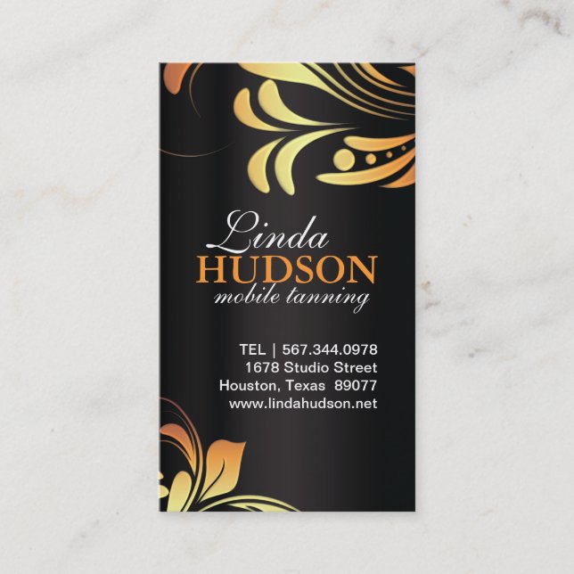 Customisable Bold Mobile Tanning Business Cards (Front)