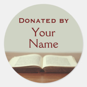 Customisable Book Donation Stickers Add Your Name