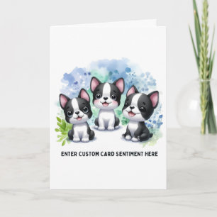 Customisable Boston Terrier Card - Choose text