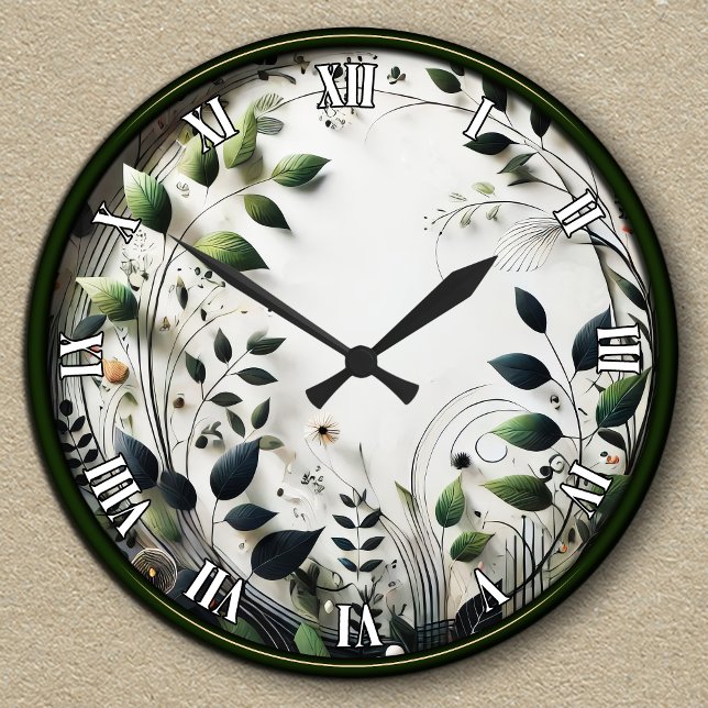 Customisable Botanical Nature-Inspired  Round Clock (Creator Uploaded)
