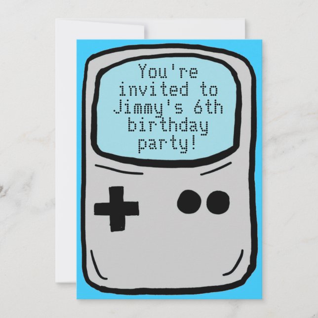 Customisable boy's gamer birthday party invites (Front)