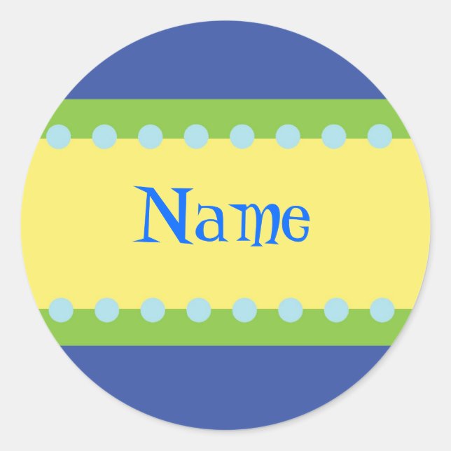 Customisable Boys Name Stickers (Front)