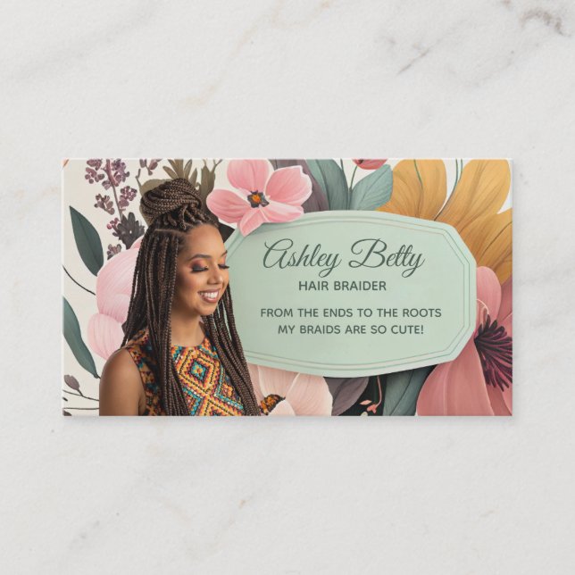 Customisable Braider Business Cards (Front)