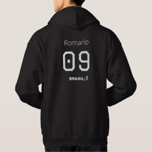 Customisable Brasil Soccer Black and White Edition Hoodie