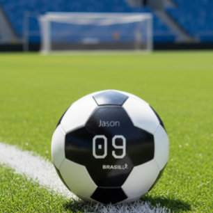 Customisable Brasil Soccer Monochromatic Gear Ball
