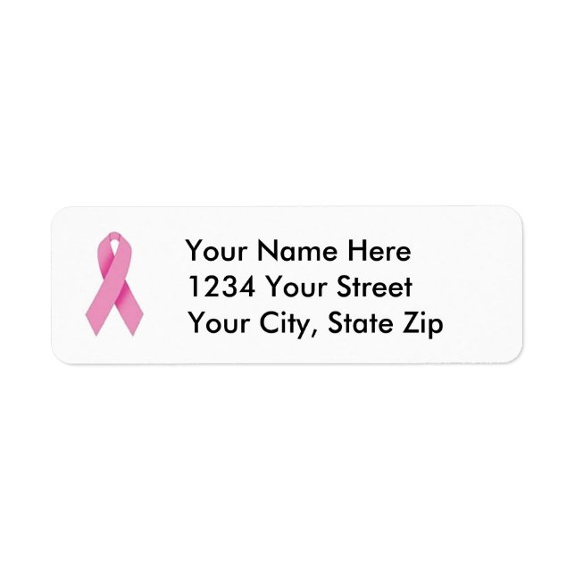 Customisable Breast Cancer Awareness Address Label (Front)