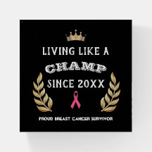 Customisable Breast Cancer Survivor laurel leaves