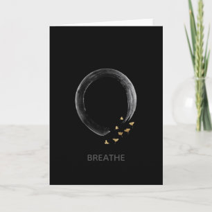 Customisable BREATHE Zen Enso Circle Ginkgo Art Card