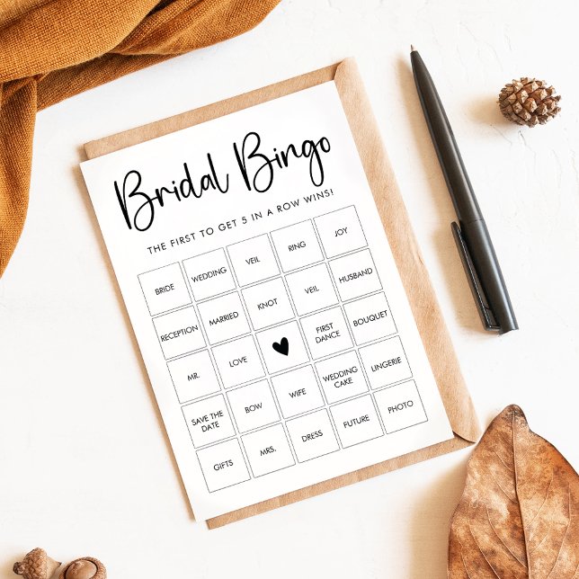 Customisable Bridal Bingo Game Card (Creator Uploaded)