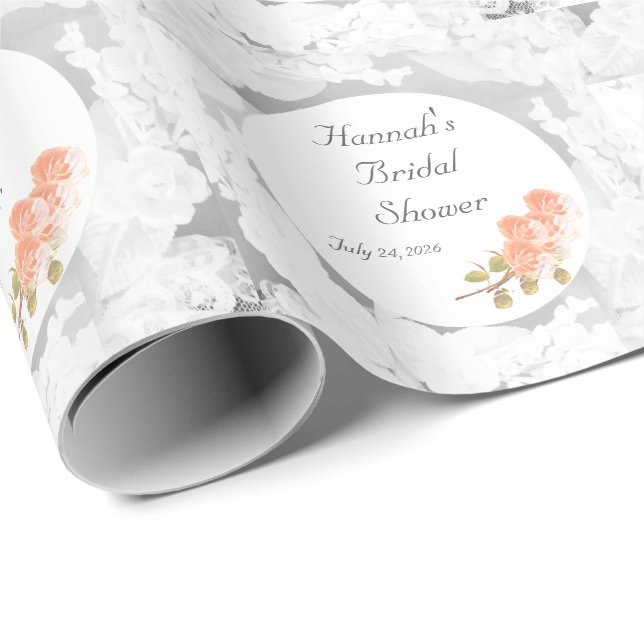 Customisable Bridal Shower Wrapping Paper (Roll Corner)