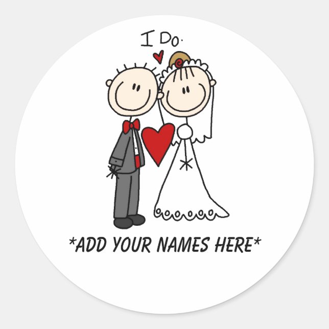 Customisable Bride and Groom Stickers (Front)