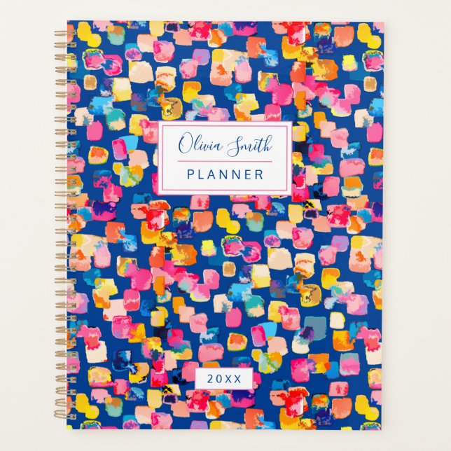 Customisable Bright Abstract Painted 2023 Planner (Front)