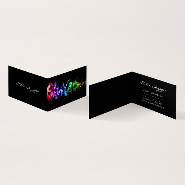 Customisable Bright Colourful Abstract Art  Business Card (Inside and Outside)