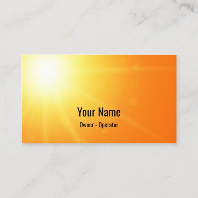 Customisable brilliant sunshine orange business card (Front)