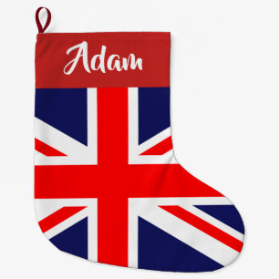 Customisable British Flag Large Christmas Stocking