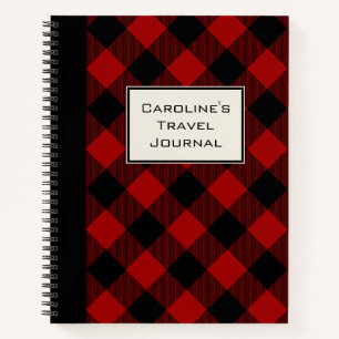 Customisable Buffalo Plaid Travel Journal