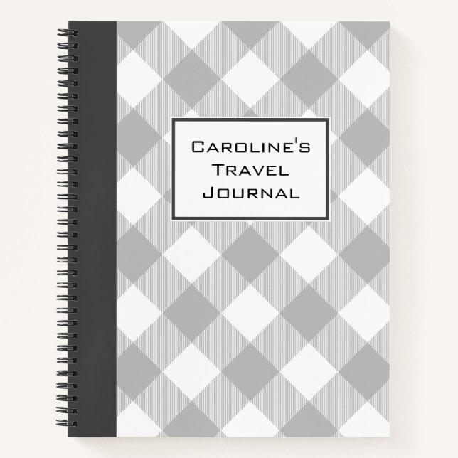 Customisable Buffalo Plaid Travel Journal (Front)