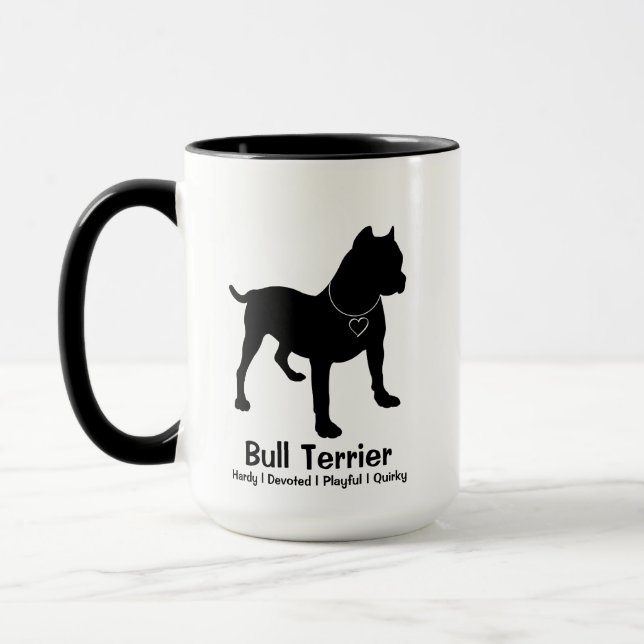 Customisable Bull Terrier Yin Yang Coffee Mug (Left)