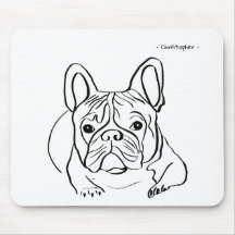 Customisable Bulldog Line Art Mouse Pad