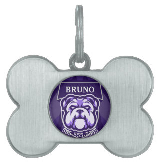 Customisable Bulldog  Pet ID Tag