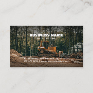 Customisable Bulldozer Business Cards