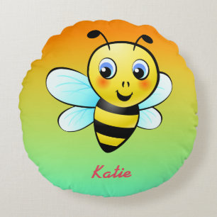 Customisable Bumblebee Round Cushion