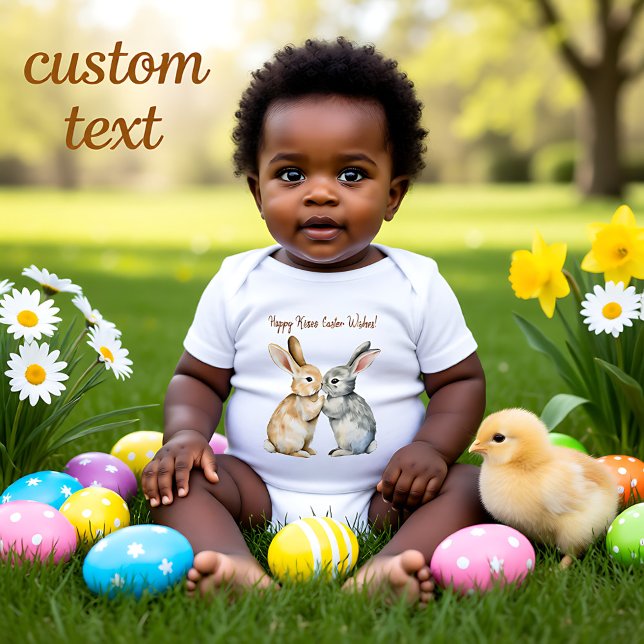 Customisable 🐇Bunny Snuggles Easter  Romper Baby Bodysuit (Customizable 🐇Bunny Snuggles Easter Romper)