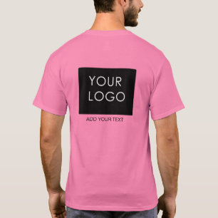 Customisable Business Add Logo Modern Pink T-Shirt