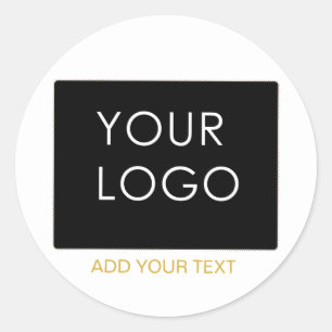 Customisable Business Add Logo Modern White Classic Round Sticker