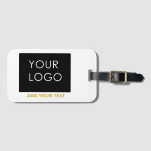 Customisable Business Add Logo Modern White    Luggage Tag