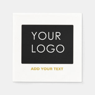 Customisable Business Add Logo Modern White Napkin
