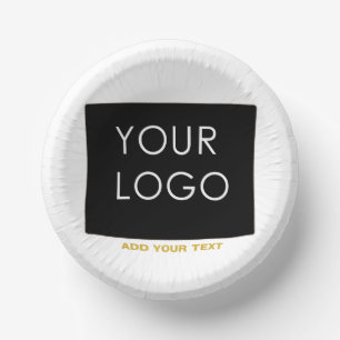 Customisable Business Add Logo Modern White Paper Plate