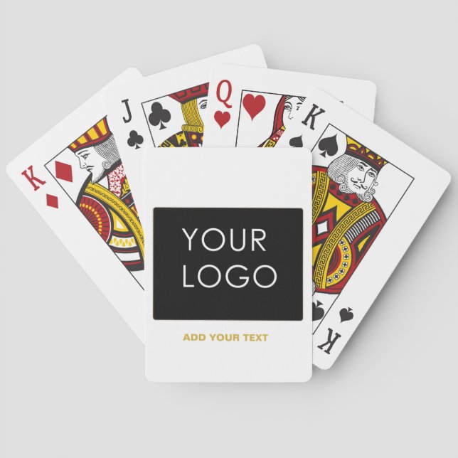 Customisable Business Add Logo Modern White   Playing Cards (Back)