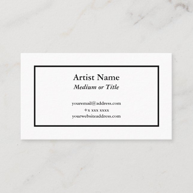 Customisable Business Card for Artists (Front)