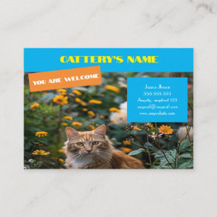 Customisable Business Card For Catteries QR Code