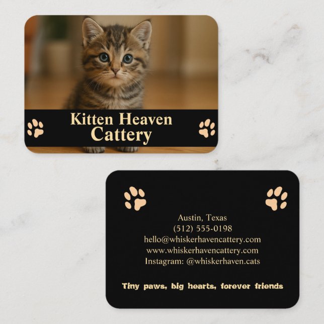 Customisable Business Card for Cattery  (Front/Back)
