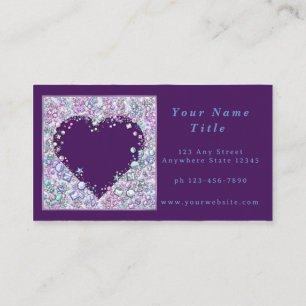 Customisable Business Card Purple Jewel Heart