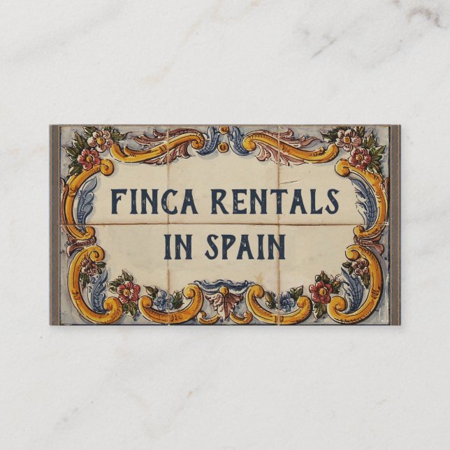 Customisable Business Card (Spanish Style) (Front)